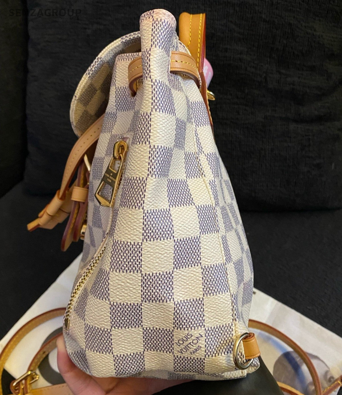 Louis Vuitton White Daimer Ebene Mini Backpack Used Women Classic