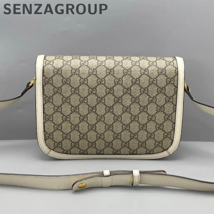 Gucci 1955 Horsebit Medium Shoulder Bag White GG Supreme