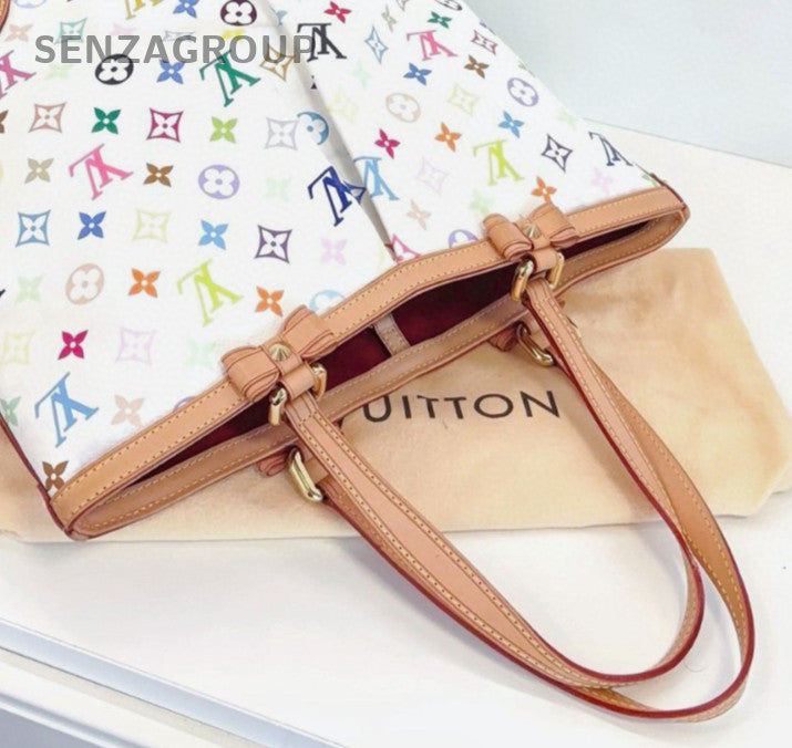 Louis Vuitton White Multicolor PM Monogram Handle Bag Shoulder Bag Women Classic