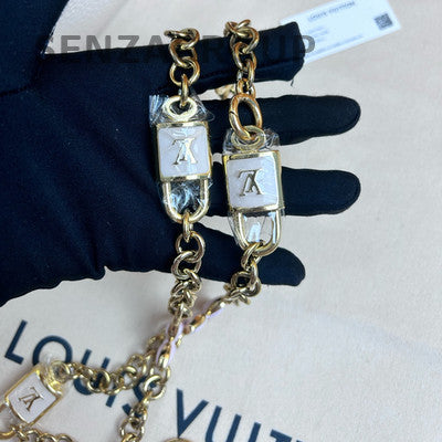 Louis Vuitton Capucines Nano White & Blue Handbag Chain Strap Women Fashion