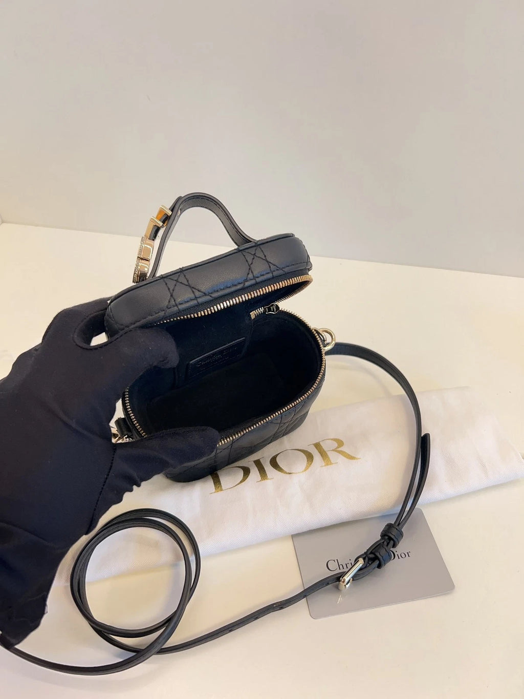 Dior Christian Lady Vanity Mini Case Shoulder Bag Excellent