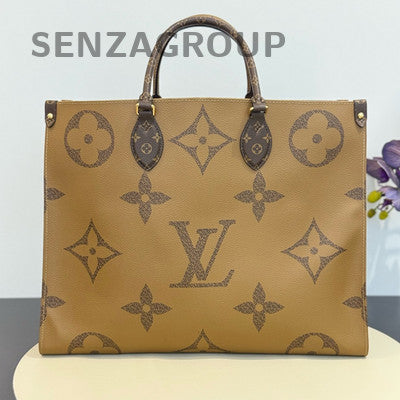 Louis Vuitton OnTheGo GM Tote Bag Brown Gold Hardware Classic Women