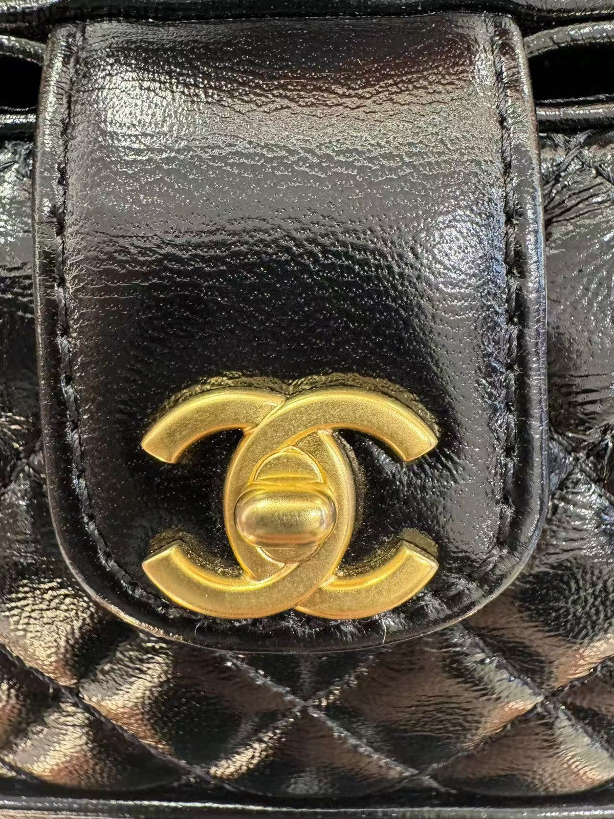 Chanel Mini Lambskin Black Gold Chain Shoulder Bag - Classic Women's