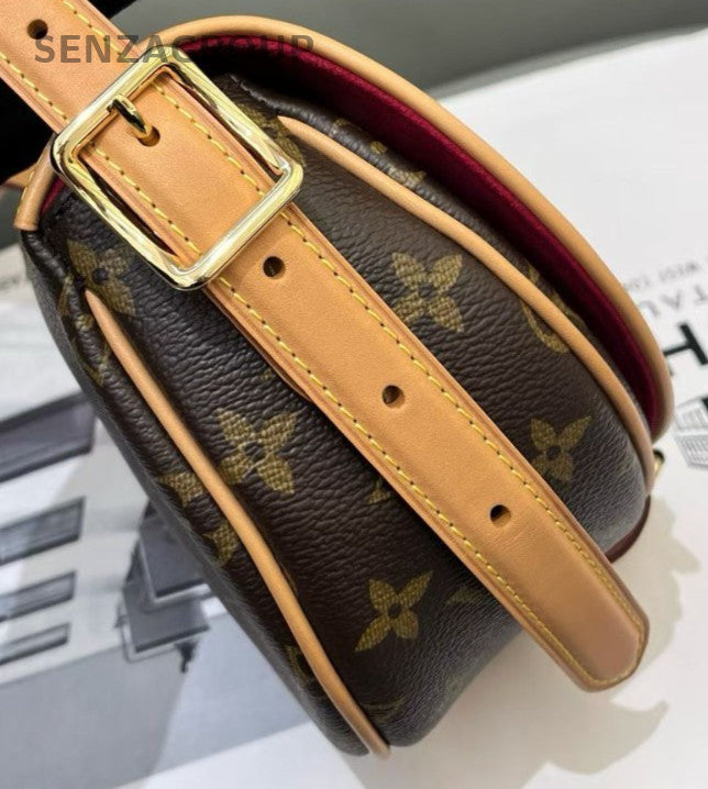 Louis Vuitton Monogram Tambourine Shoulder Bag Crossbody Brown Gold Women