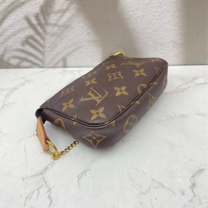 Louis Vuitton Monogram Canvas Mini Chain Clutch Shoulder Bag For Women
