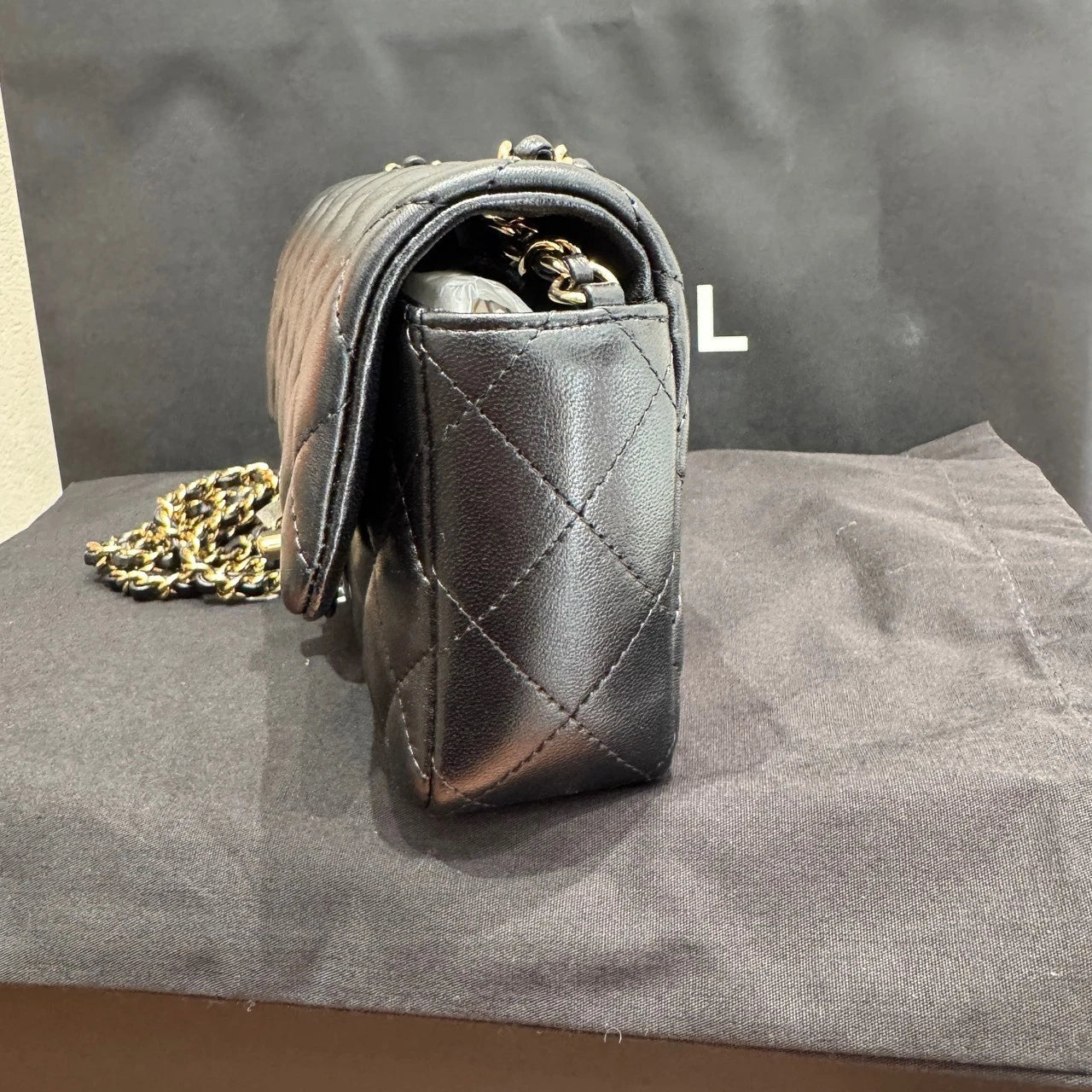 CHANEL Mini Flap Quilted Lambskin Chain Shoulder Crossbody For Women