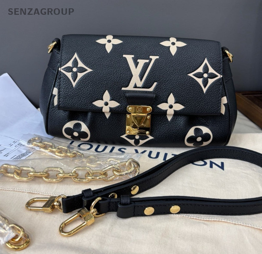 Louis Vuitton Favorite Calfskin Monogram Chain Shoulder Bag Crossbody Used Women