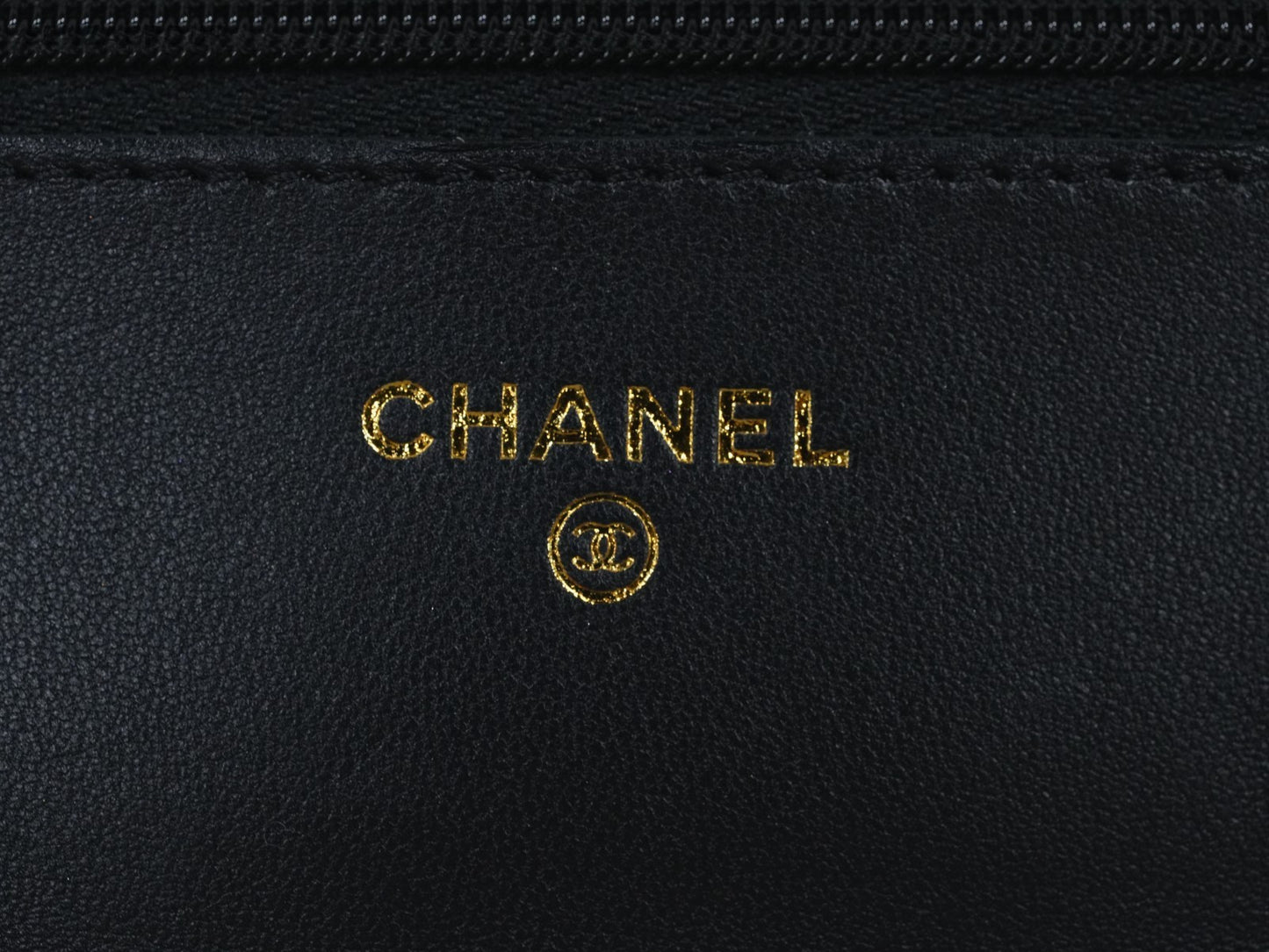 CHANEL Classic Flap Woc Diamond Pattern Chain Shoulder bag Black Gold Women
