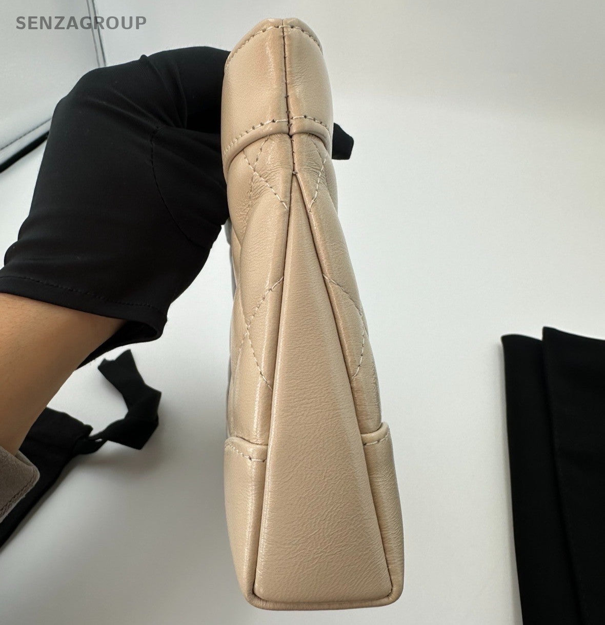 Chanel 31Bag Nano Lambskin Top Handle Shoulder Bag Crossbody Beige Gold Women