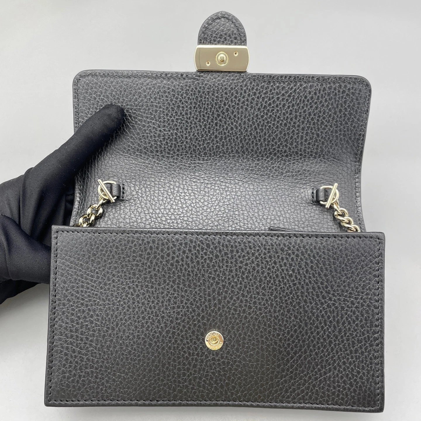 Gucci Accordion WOC Black Crossbody Bag For Women