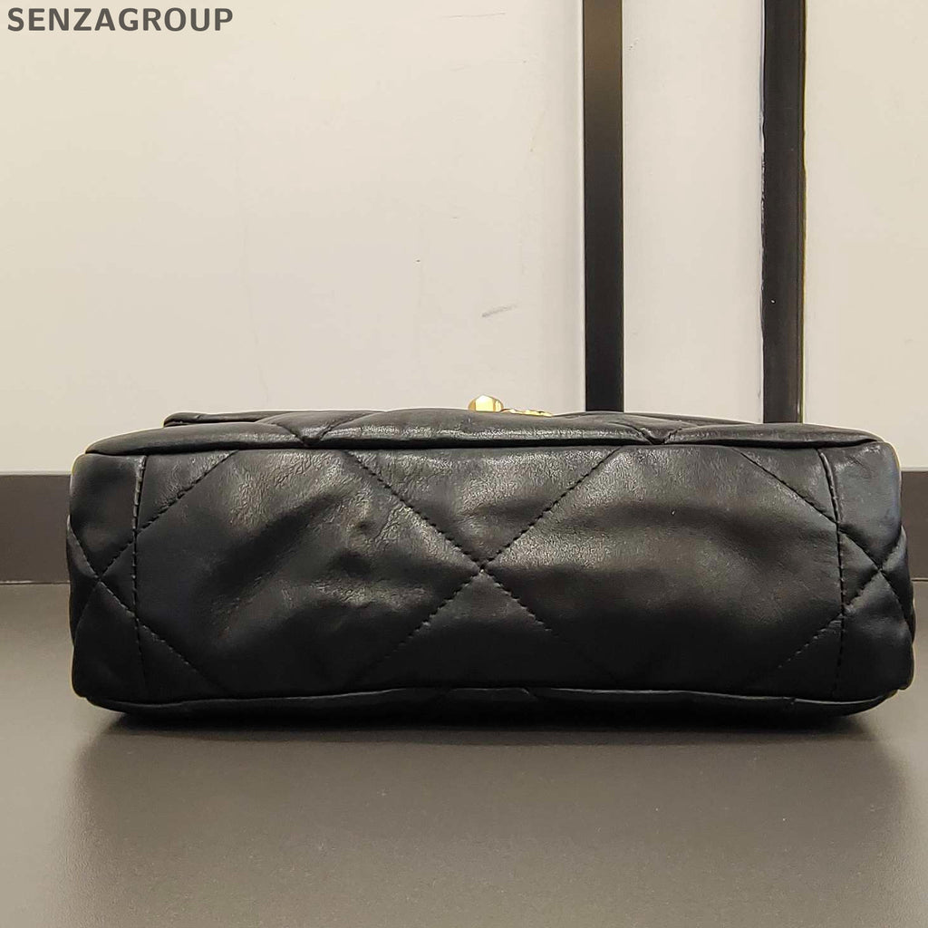 Chanel Black Gold 19 Bag Small Chain Shoulder Crossbody Classic Fashion
