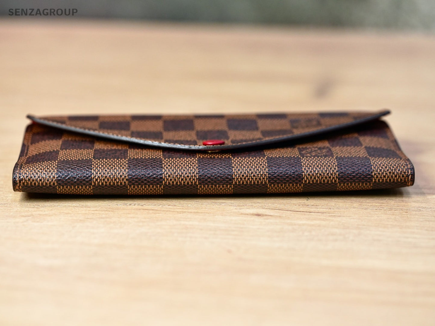 Louis Vuitton Damier Portefeuille Wallet  Brown Red Interior