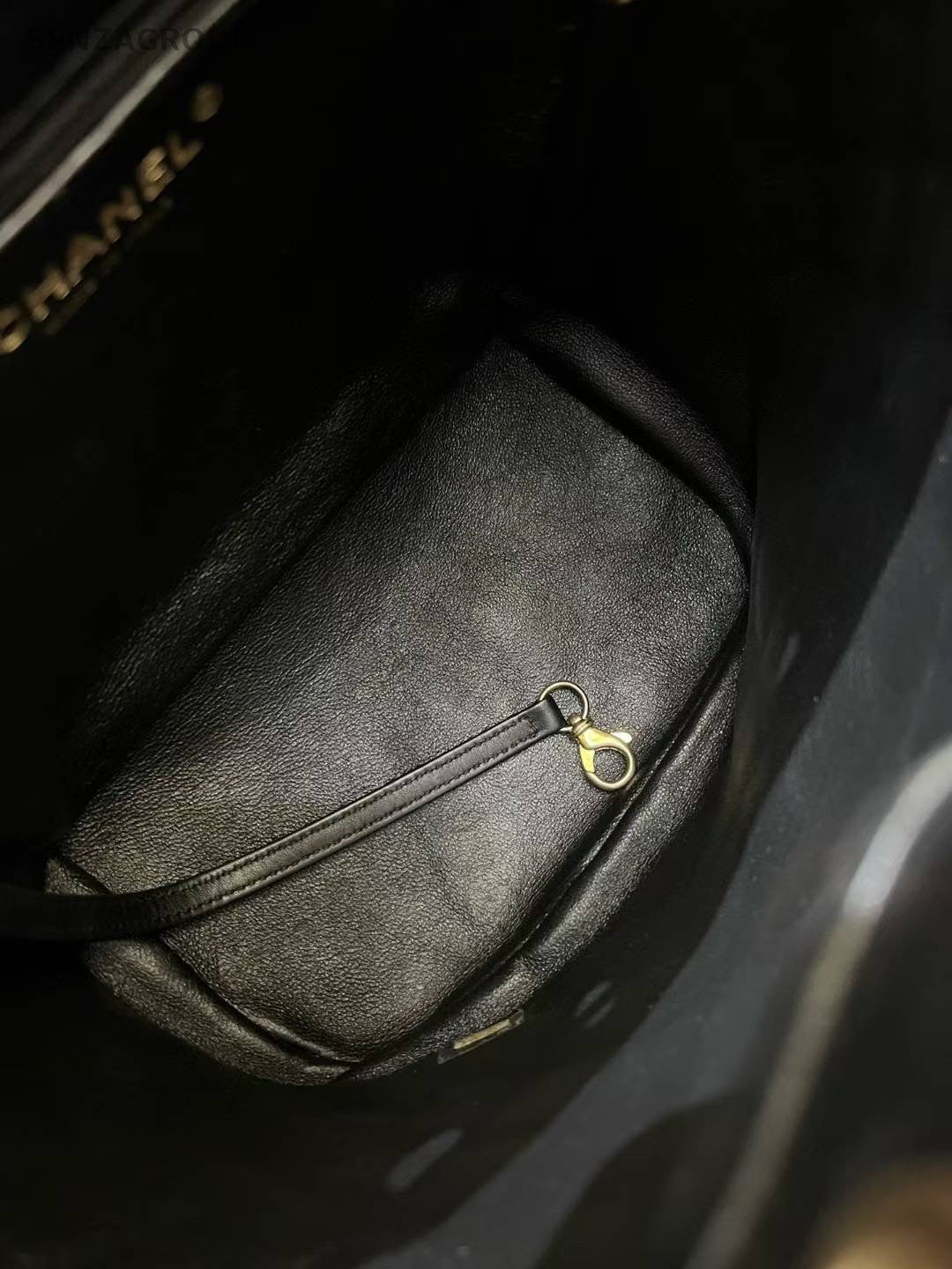Chanel Vanity Case PM Backpack Black Gold Used Women Diamond Classic