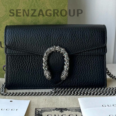 Gucci Dionysus Mini Black Silver Chain Shoulder Bag for Women