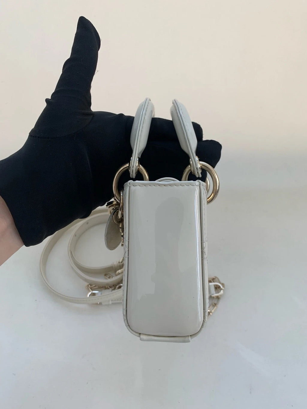 Dior Lady Dior Leather Top Handle Excellent