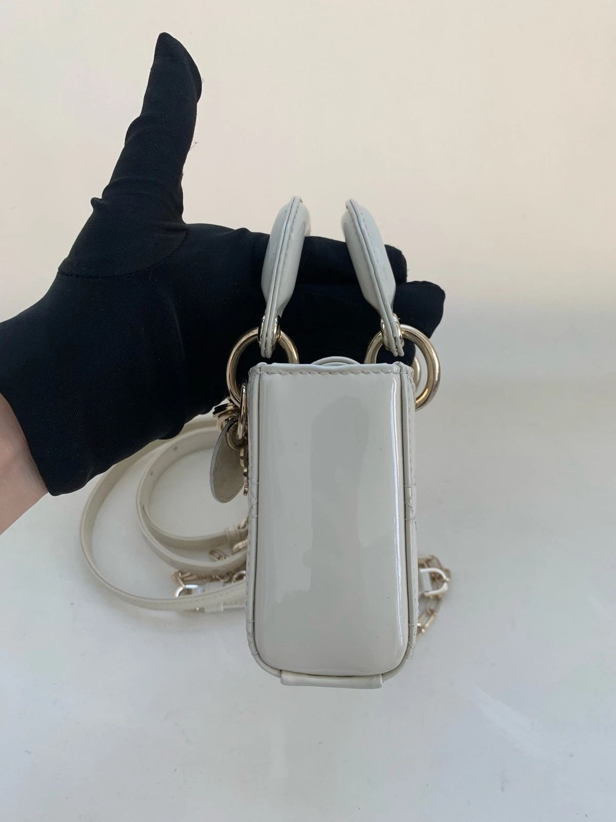 Dior Lady Dior Leather Top Handle Excellent