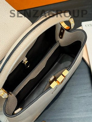 Louis Vuitton Capucines BB Grey Gold Hardware Handbag Women's Fashion
