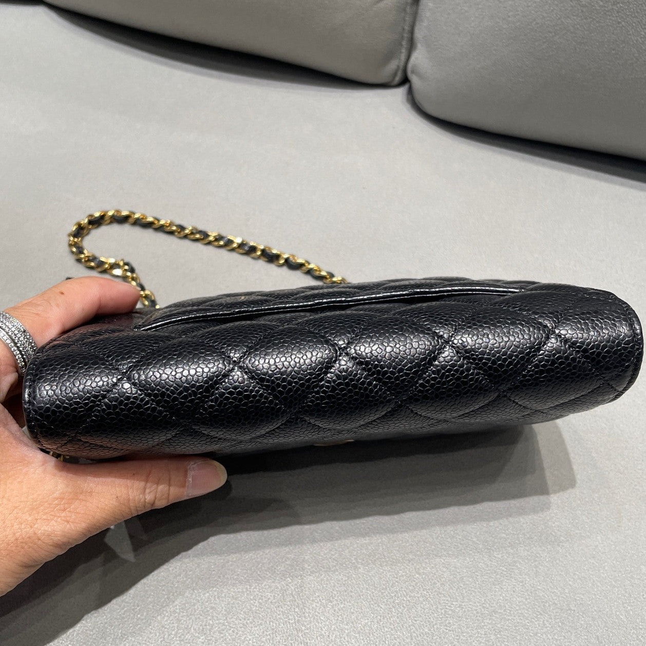 Chanel WOC Black Caviar Quilted Chain Shoulder Crossbody Bag Classic