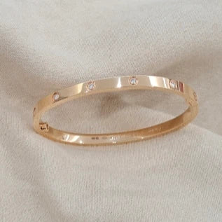 Excellent Cartier Love Small Bracelet 3.6mm 10P Diamonds 18k Rose Gold Size15
