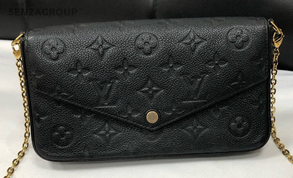 Louis Vuitton Chain 2Way Shoulder Bag Crossbody Black Gold Women Classic