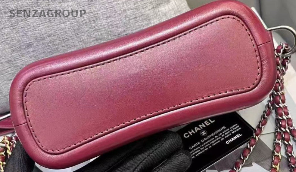 Chanel Gabrielle PM Chain Shoulder Bag Diamond Red Women Classic Designer