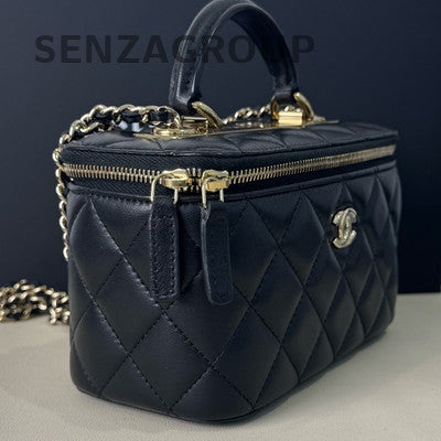 Chanel Trendy CC Black Gold Lambskin Cosmetic Chain Crossbody Bag