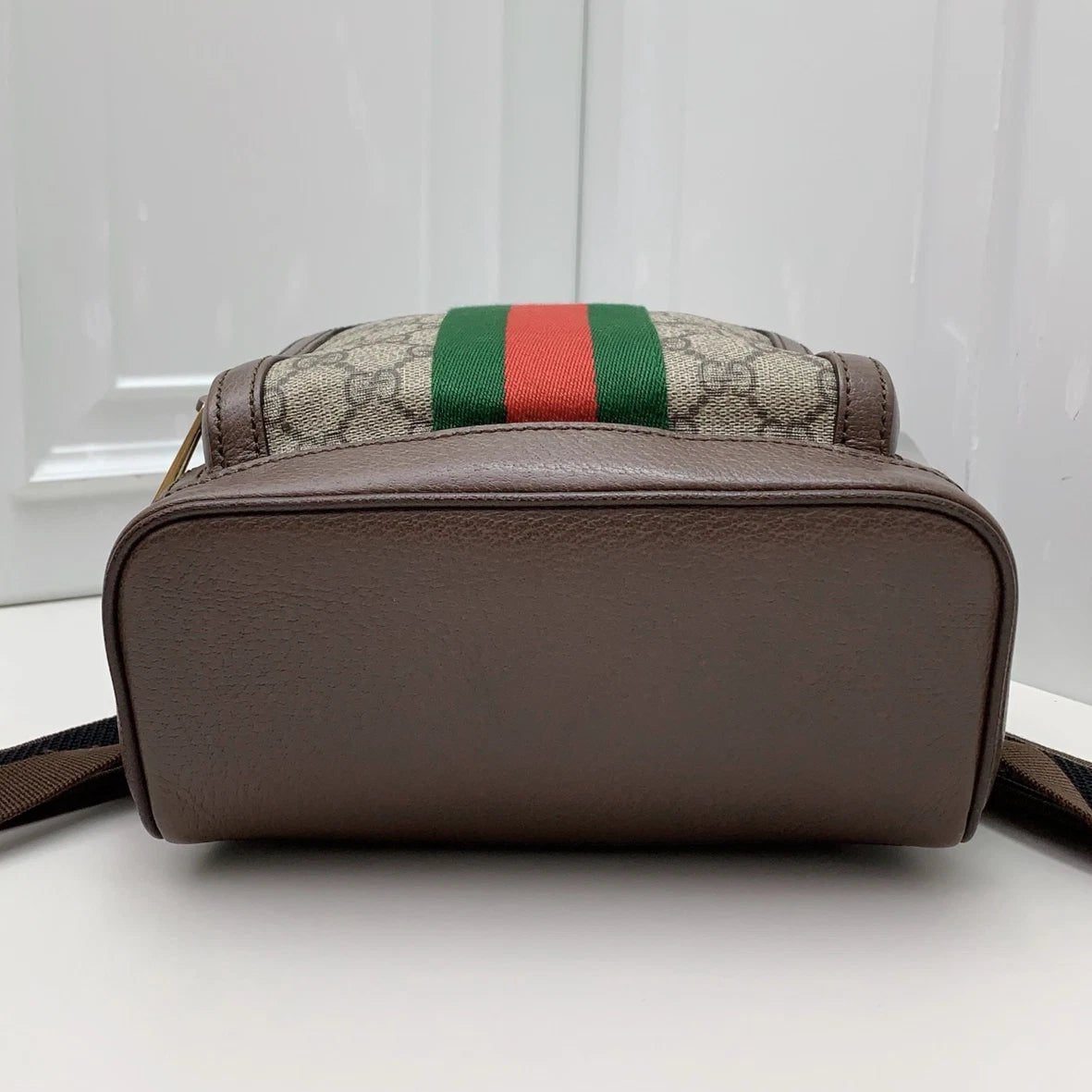 Gucci Ophidia Backpack Brown Beige Gold Unisex Adults Classic