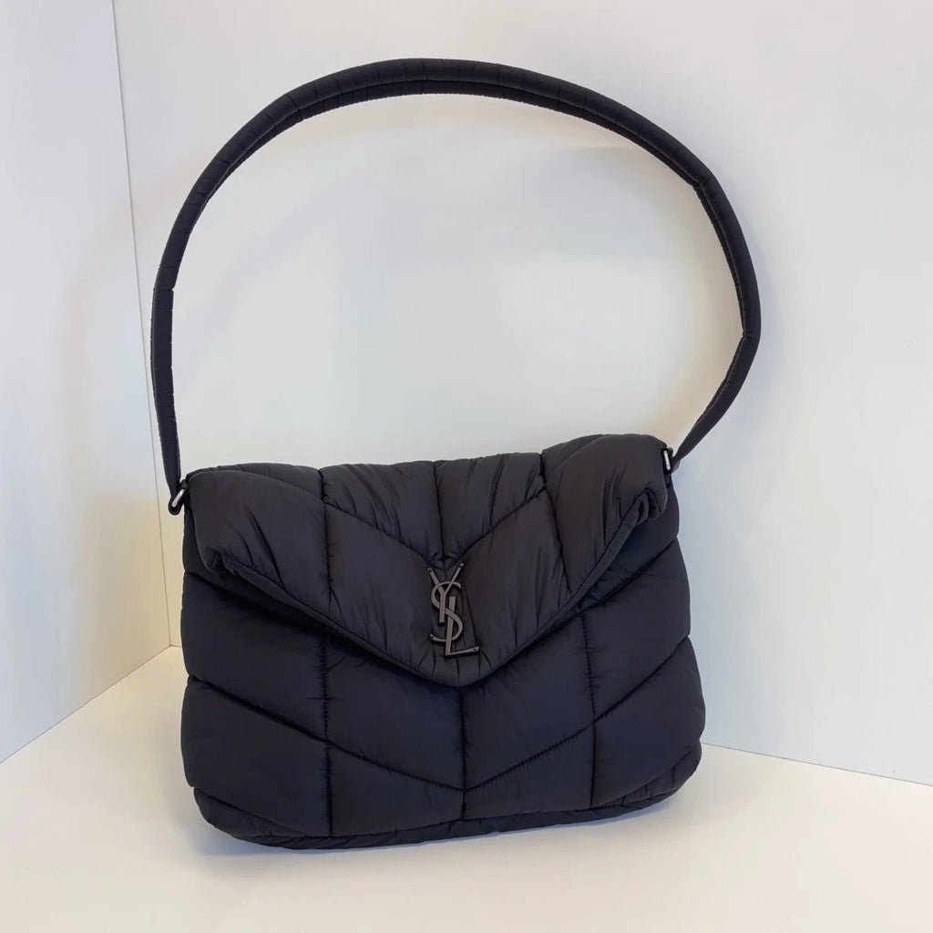 Saint Laurent Puffer Econyl Nylon So Black Shoulder Bag Black Unisex Classic