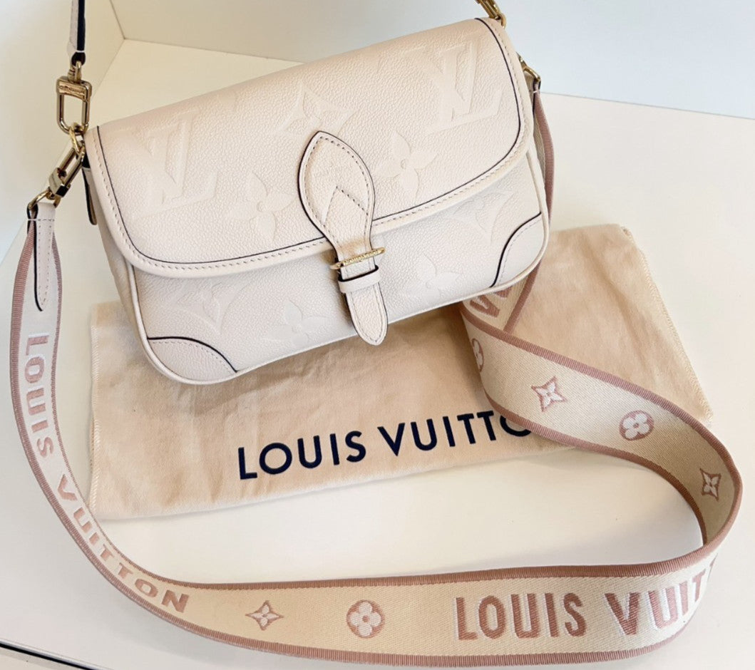 Louis Vuitton Diane Monogram Empreinte Cream White Shoulder bag Crossbody Women