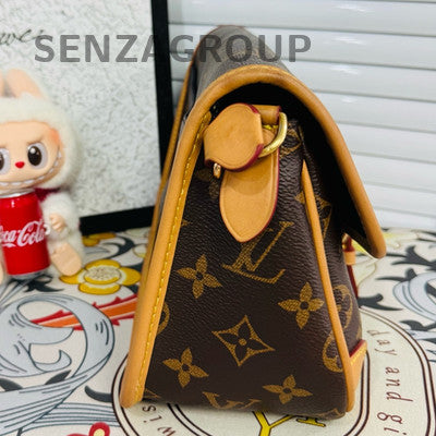 Louis Vuitton Monogram Baguette Shoulder Bag Brown Gold Hardware