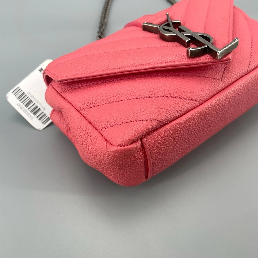 YSL Pink Leather Mini College Crossbody For Women