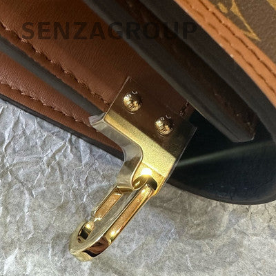 Louis Vuitton Monogram Dauphine MM Shoulder Bag Brown Gold Hardware