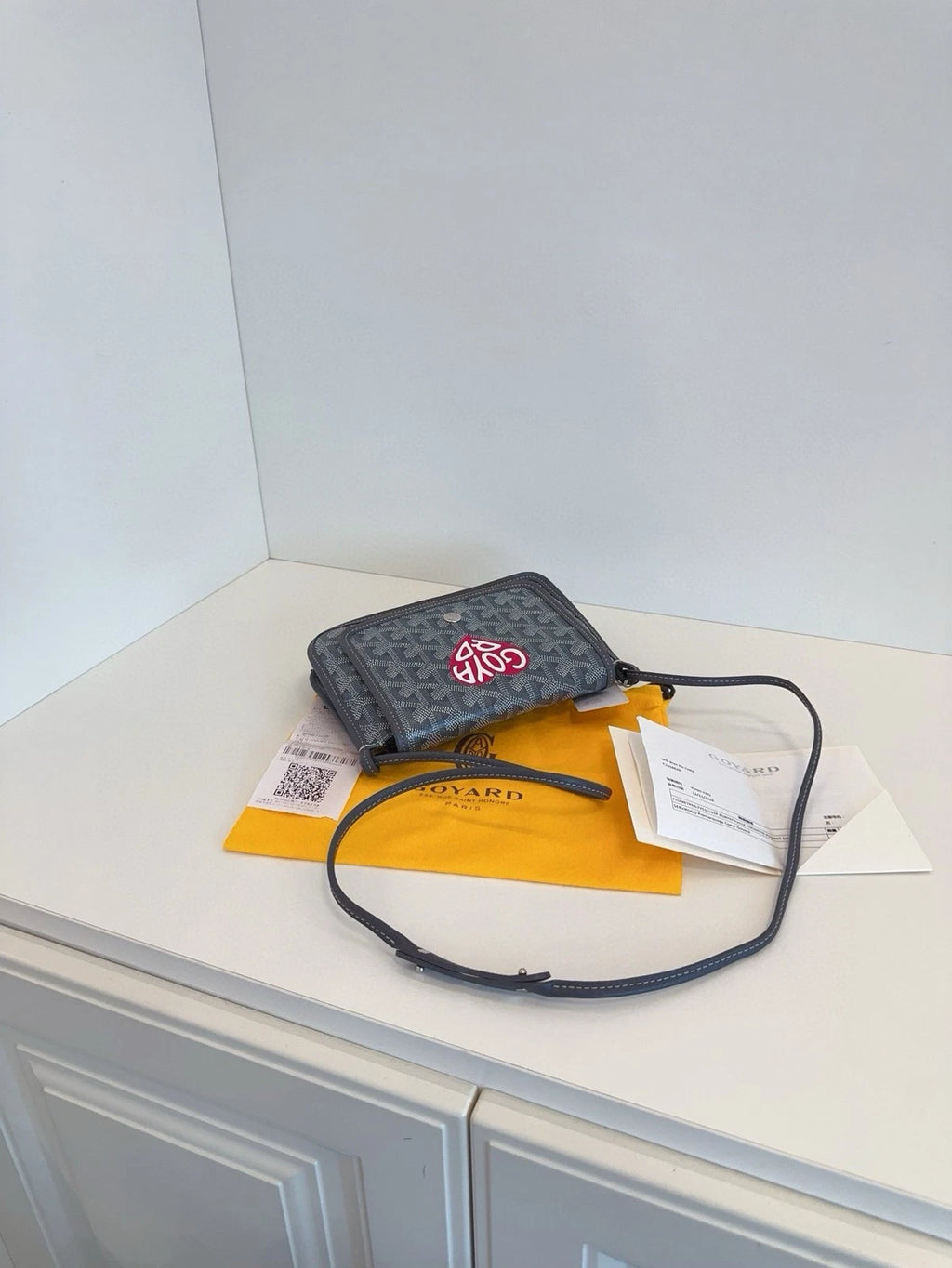 Goyard Gray Canvas Plumet WOC Envelope Crossbody Women