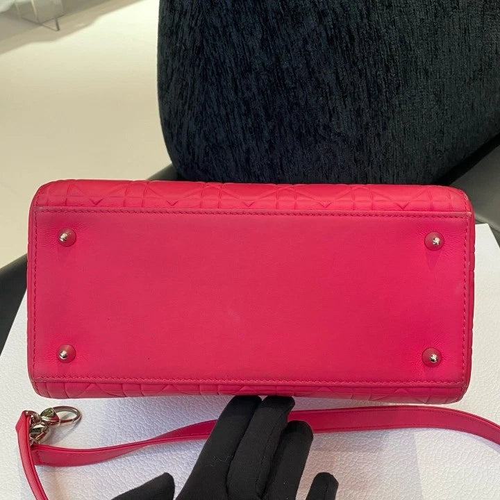 Dior Lady Dior Lambskin Shoulder Bag Crossbody Excellent
