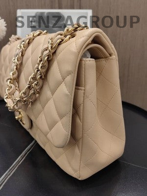 Chanel Classic Flap Jumbo Beige Gold Hardware Shoulder Crossbody Bag