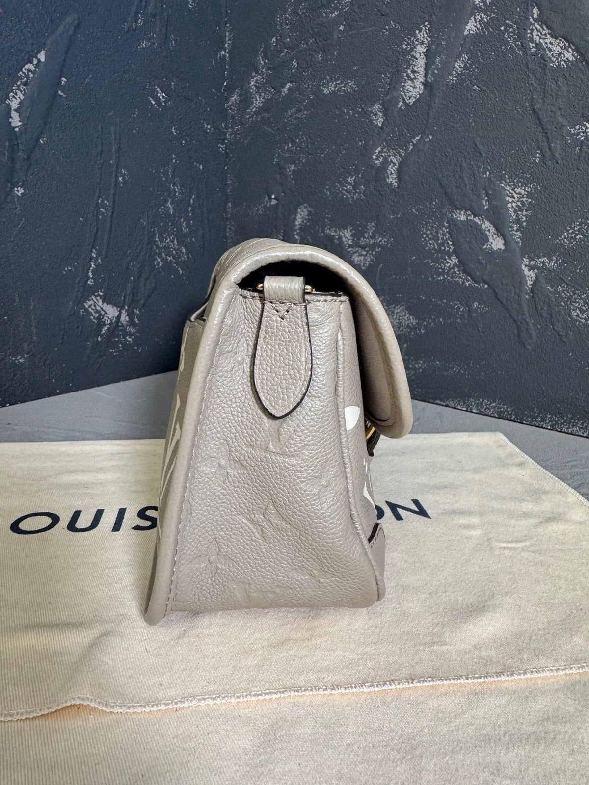 Louis Vuitton Diane Gray Leather Shoulder Bag For Women