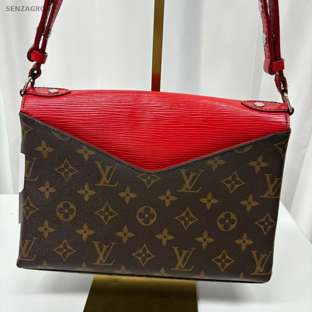 Louis Vuitton RED Epi Leather  Monogram Saint-Michel Shoulder Crossbody bag