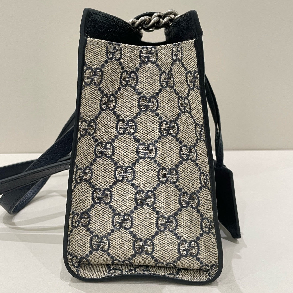 Gucci GG Marmont Padlock Shoulder Bag Brown Silver Hardware