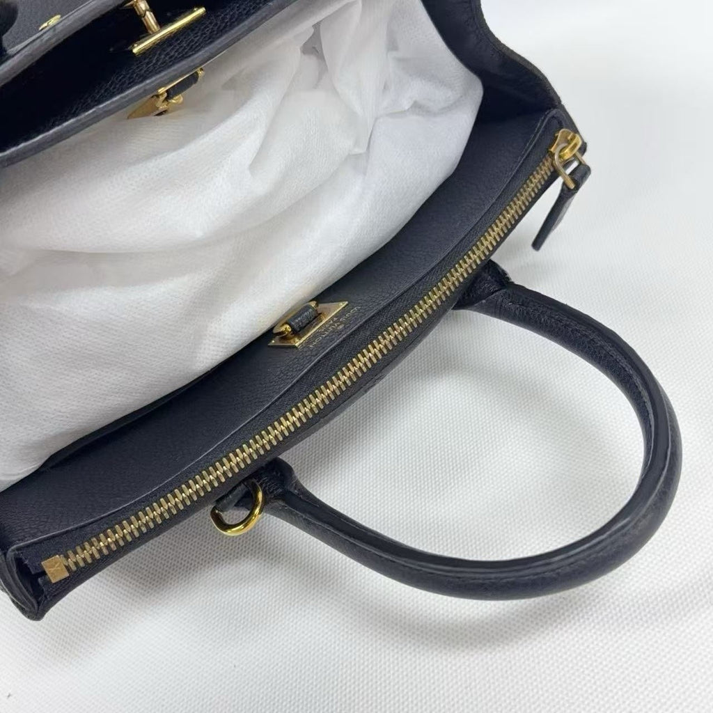 Louis Vuitton City Black Silver Zipper Handbag Women's Classic Fashion