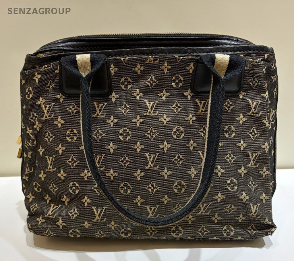 Louis Vuitton Monogram Tote Black Gray Gold Top Handle Bag Women Classic Vintage