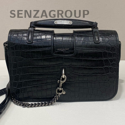 Saint Laurent Black Silver Hardware Messenger Crossbody Bag - Classic & Chic