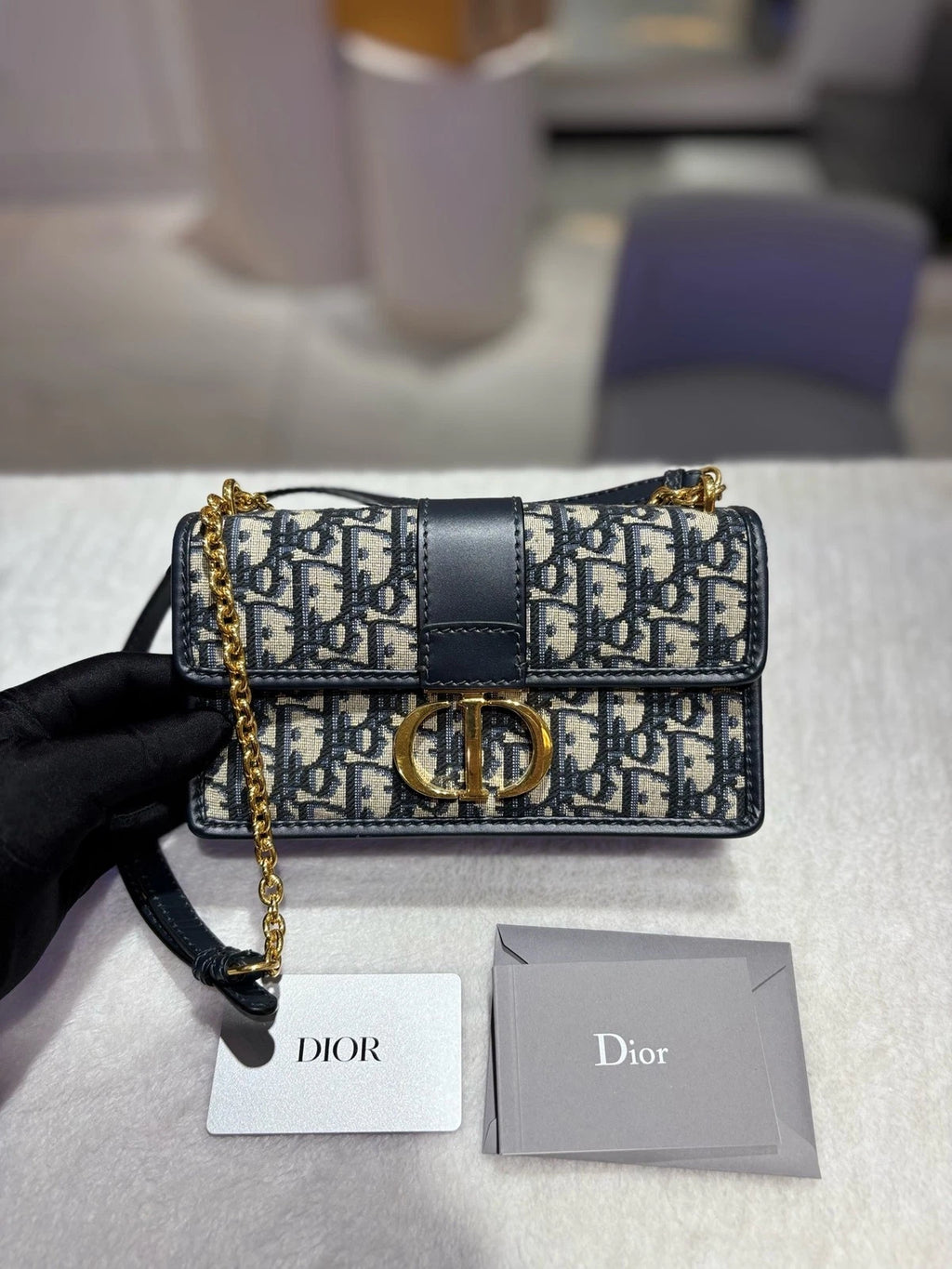 Dior Oblique Montaigne30 Small Chain Shoulder Bag For Women