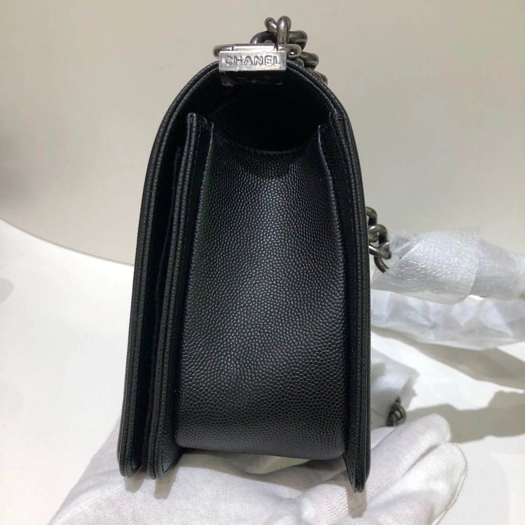 CHANEL Leboy Medium Black Silver Shoulder Bag for Women