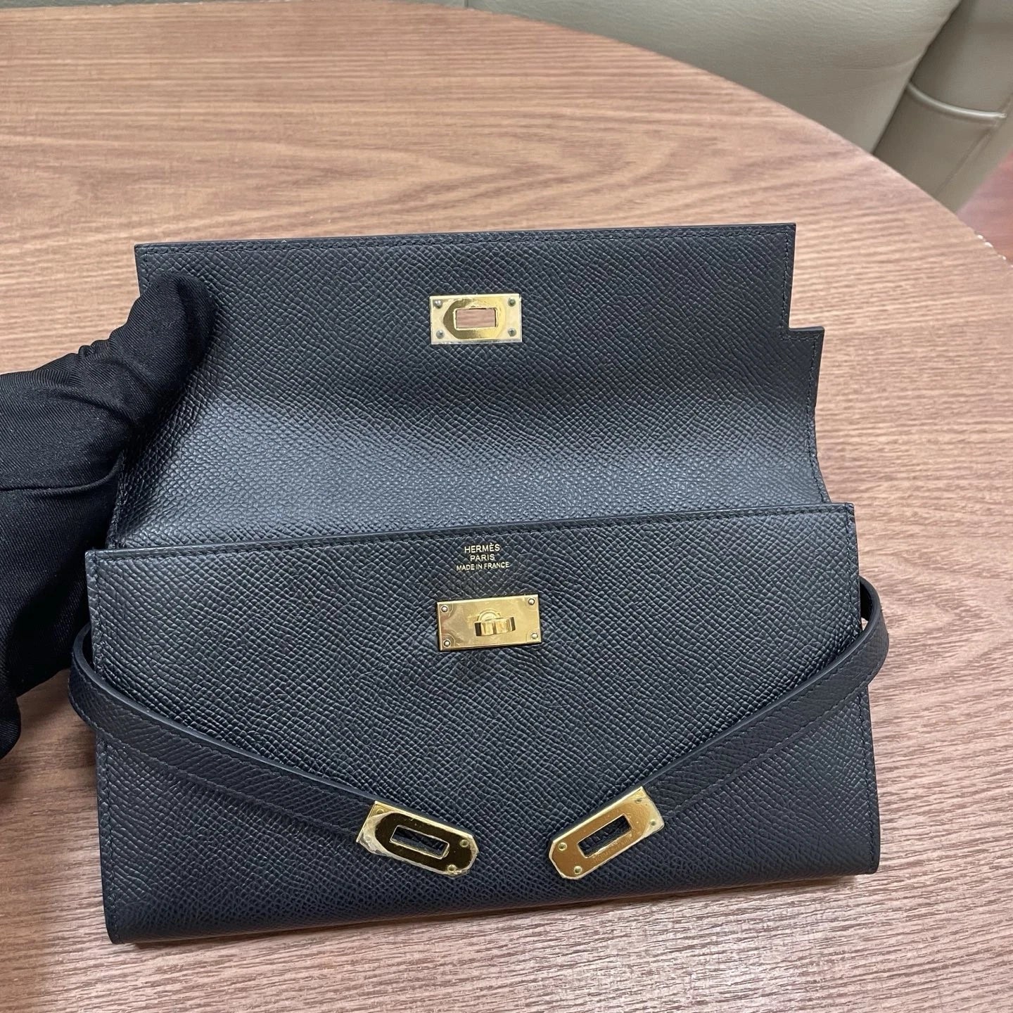 Hermès Kelly Long Wallet Black Women Classic