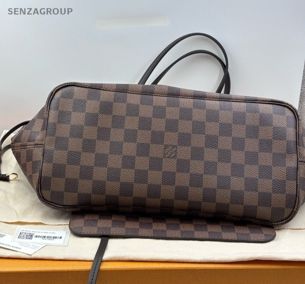 Louis Vuitton Neverfull MM Tote Shoulder Bag Brown Pink Women Classic
