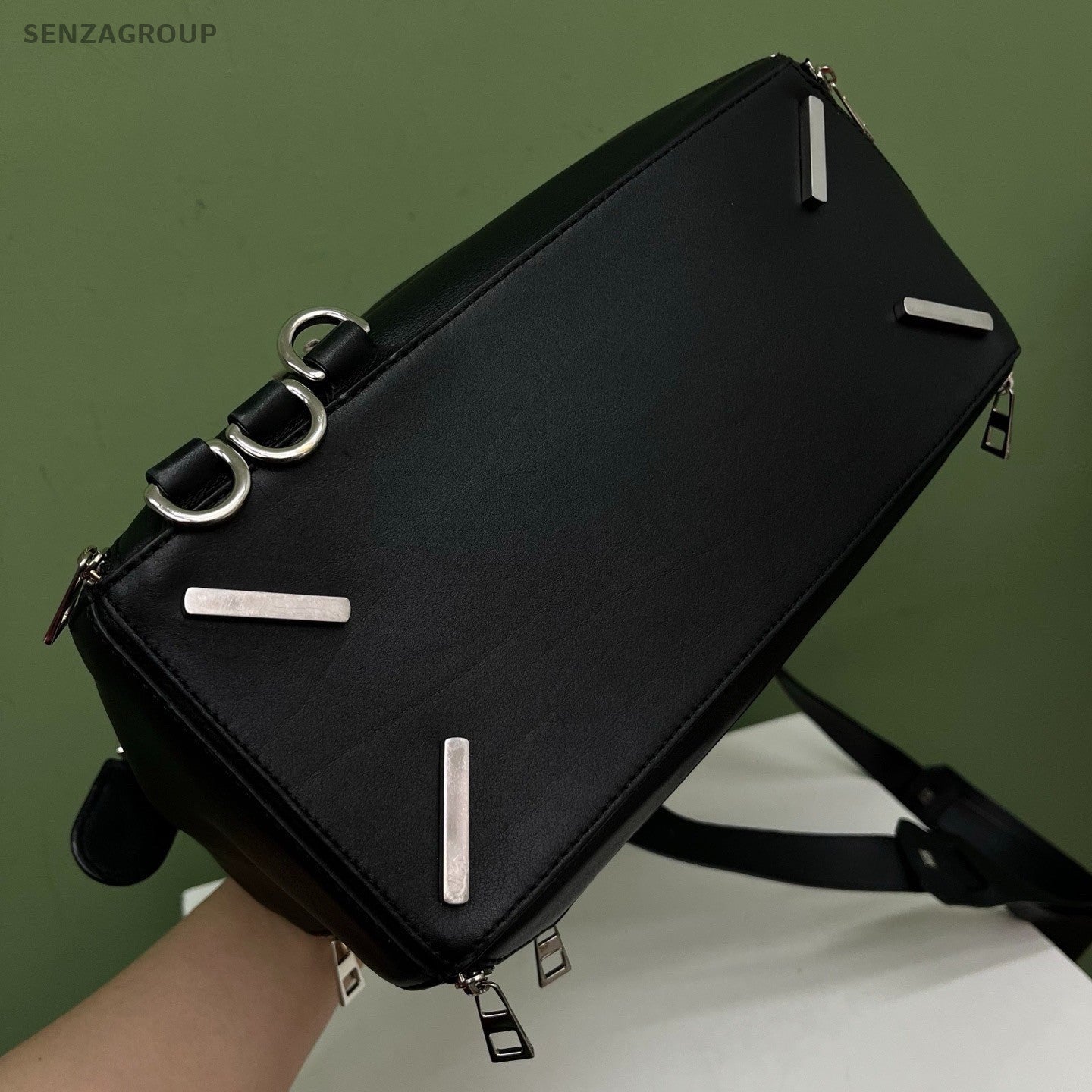 Loewe Puzzle MM Shoulder Bag Crossbody Black Silver Women Classic