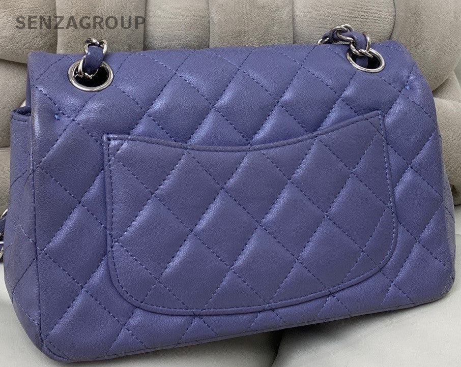 Chanel Classic Flap Big mini Chain Shoulder Bag Purple Women Designer Diamond
