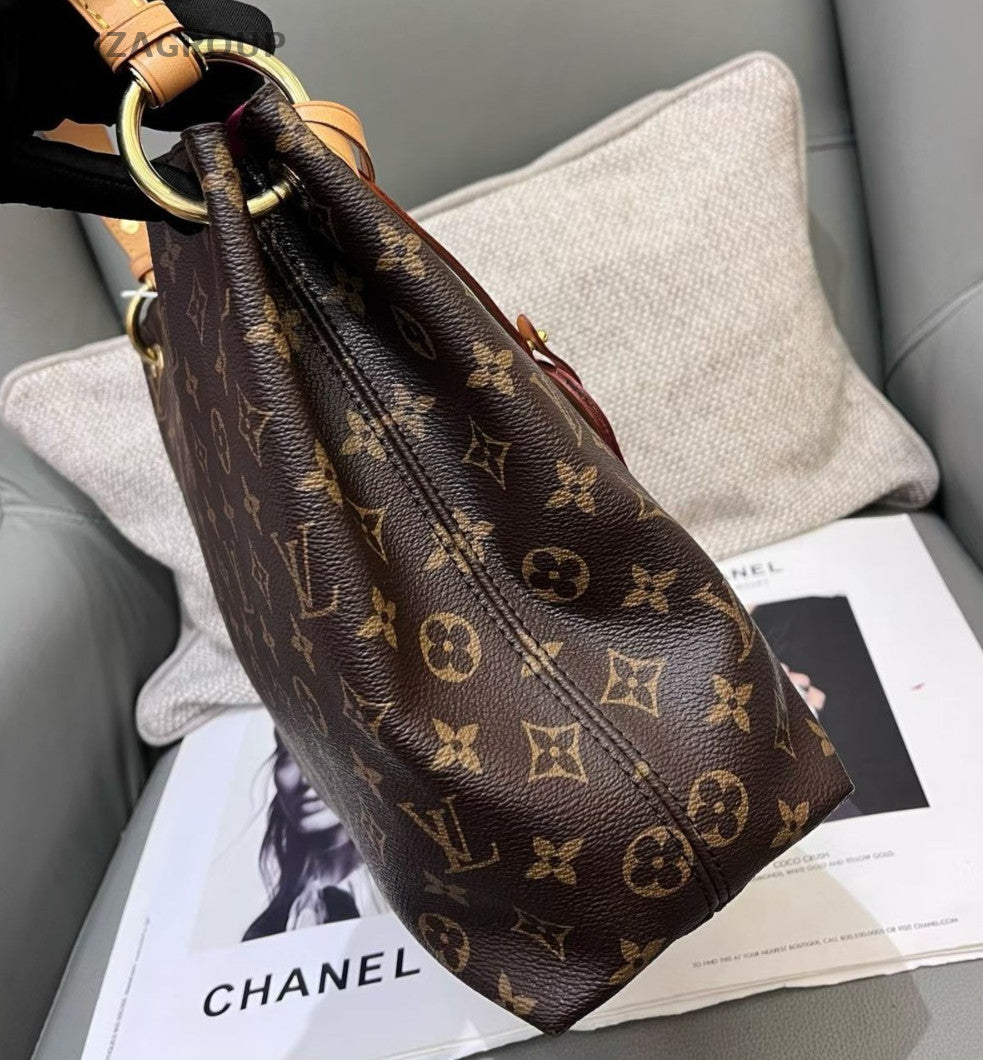 Louis Vuitton Graceful PM Monogram Shoulder Bag Brown Gold Women Classic
