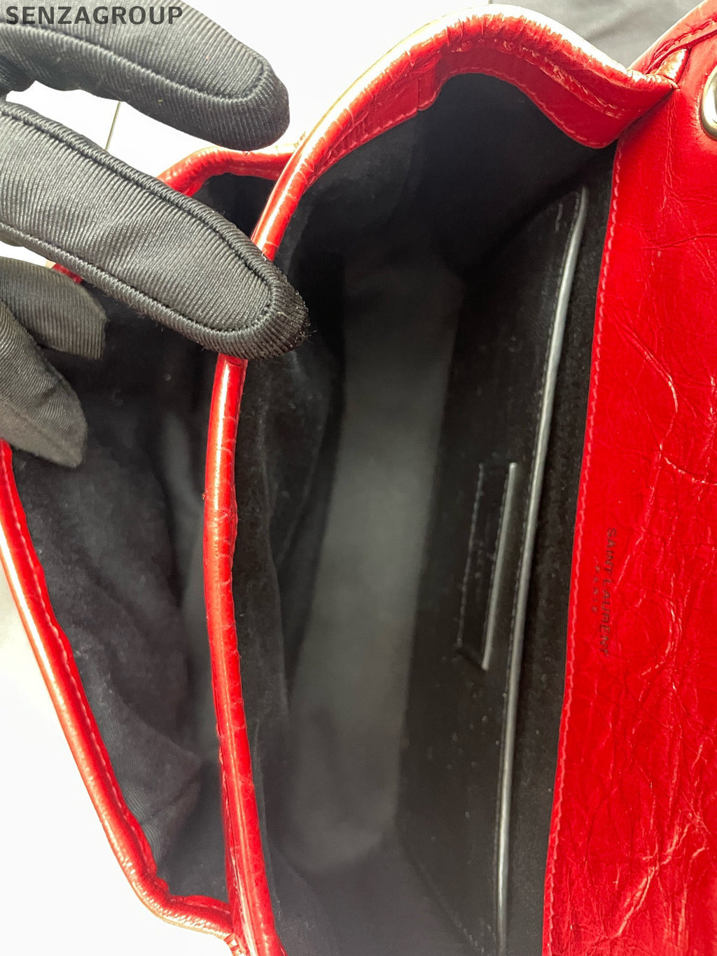 Saint Laurent Red Niki Chain Crossbody Bag Small Classic Women's