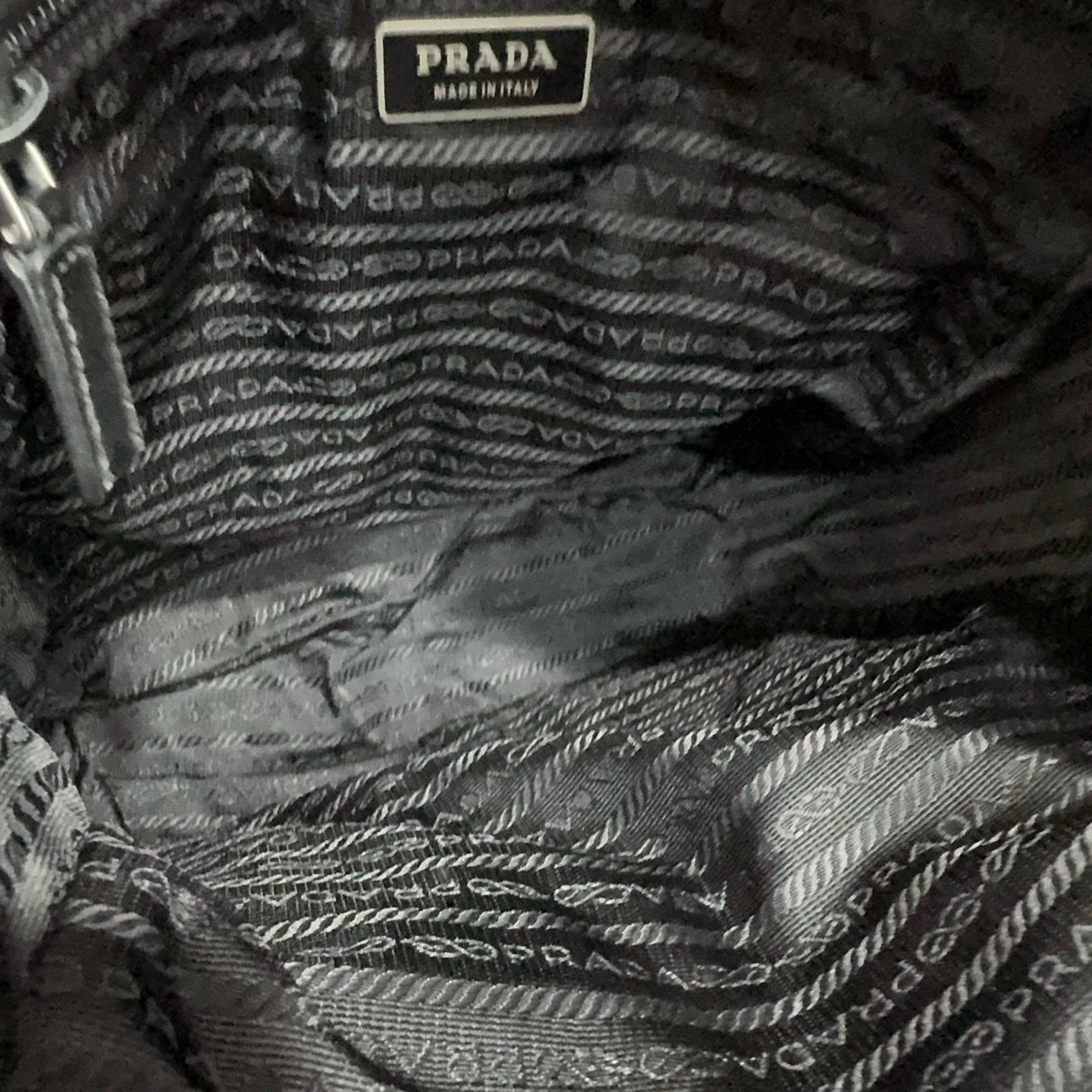 PRADA Black Nylon Double Layer Camera Crossbody Shoulder Bag For Women